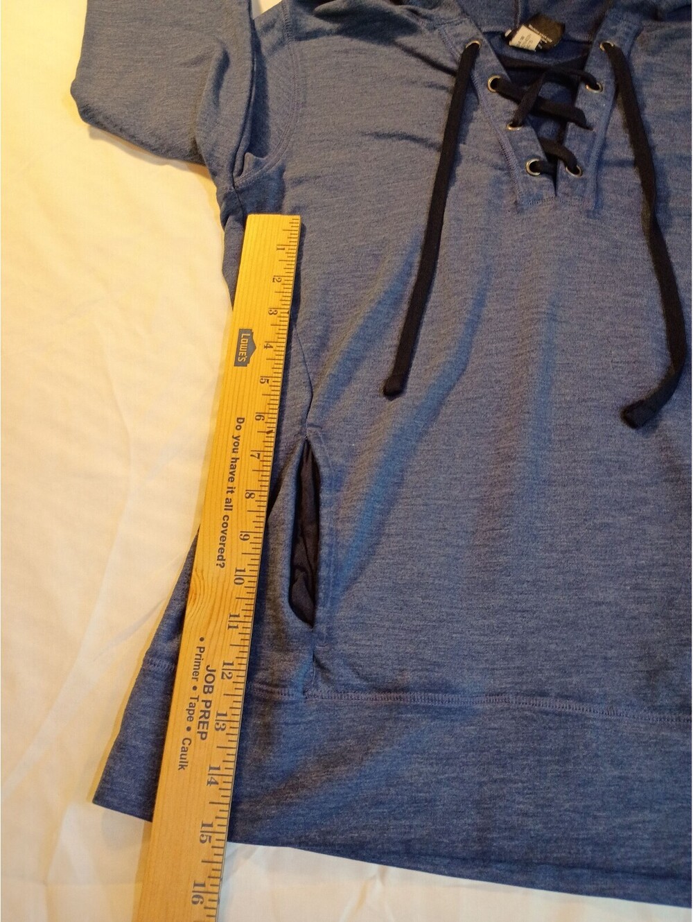 Reebok Women's Blue Lace-Up Hoodie Sweatshirt XS - Picture 8 of 10